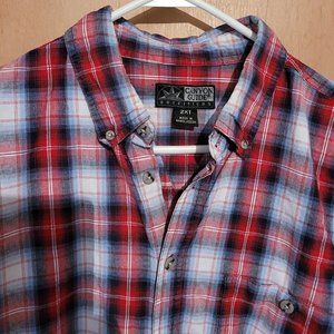 Canyon Guide Outfitters Men's Button Down Shirt Size 2XT Plaid Short Sleeve
